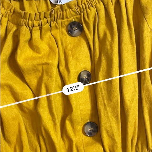 Zara Rustic smocked Dress in Mustard - Picture 6 of 7